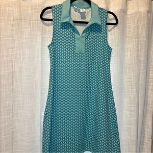 Sigrid Olsen Teal Geometric Mini Dress